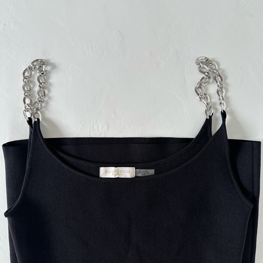 Ramy Brooke Ramin Mini Dress Chain Strap in Black | Size XS